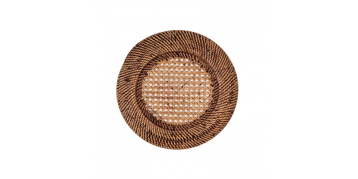 Сервировочная салфетка TISECO 9594BR/DARK UNDERPLATE RATTAN ROUND 22-32CM 