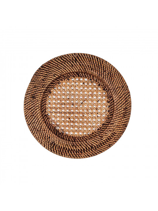 Սպասքի տակդիր TISECO 9594BR/DARK UNDERPLATE RATTAN ROUND 22-32CM 