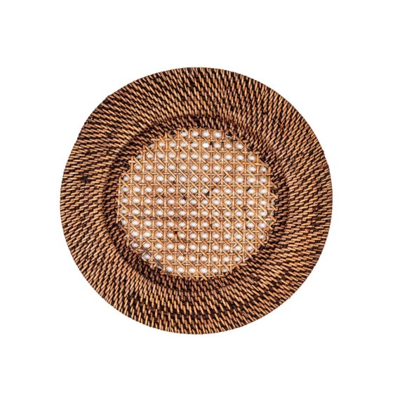 Сервировочная салфетка TISECO 9594BR/DARK UNDERPLATE RATTAN ROUND 22-32CM 
