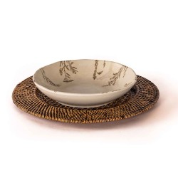 Сервировочная салфетка TISECO 9594BR/DARK UNDERPLATE RATTAN ROUND 22-32CM 