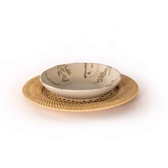Սպասքի տակդիր TISECO 9594NATURAL UNDERPLATE RATTAN ROUND 22-32CM 