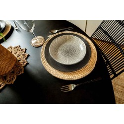 Сервировочная салфетка TISECO 9594WHITE UNDERPLATE RATTAN ROUND 22-32CM 