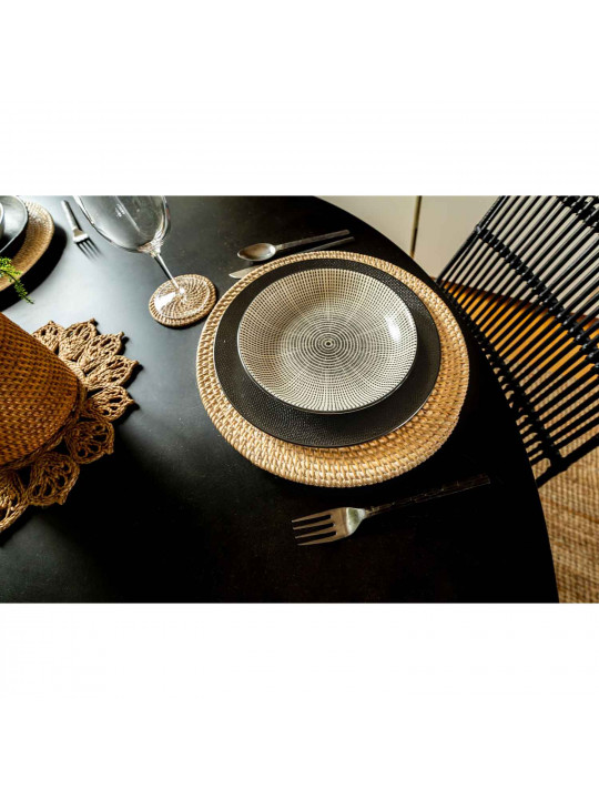 Սպասքի տակդիր TISECO 9594WHITE UNDERPLATE RATTAN ROUND 22-32CM 