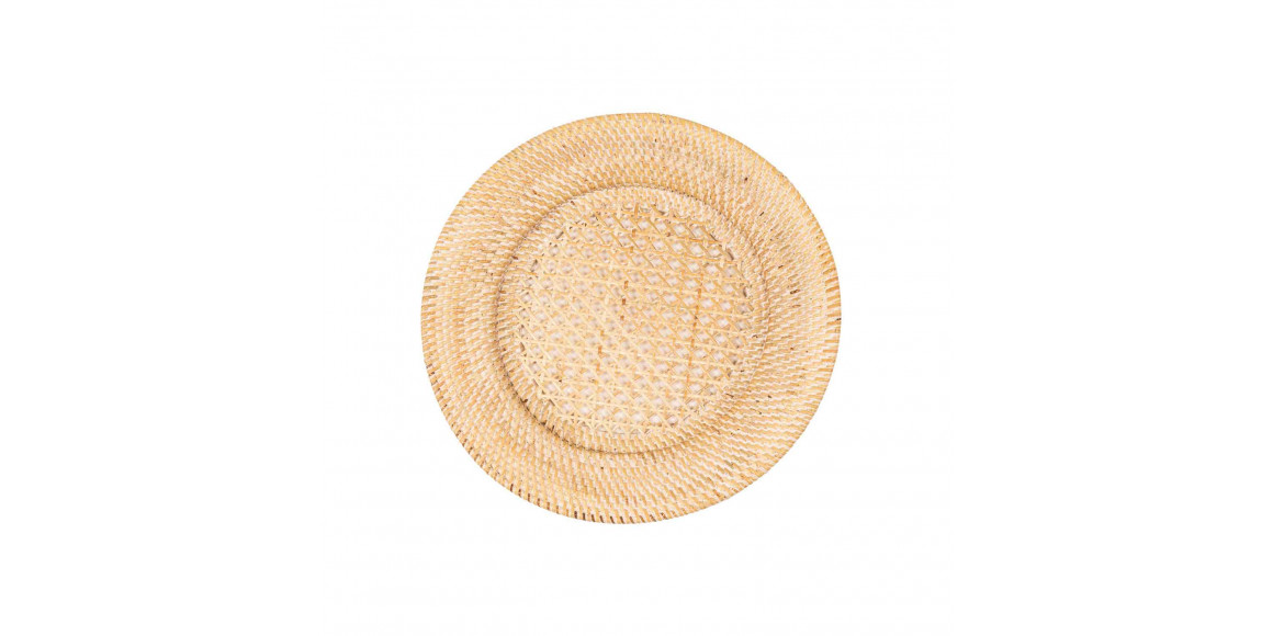 Սպասքի տակդիր TISECO 9594WHITE UNDERPLATE RATTAN ROUND 22-32CM 
