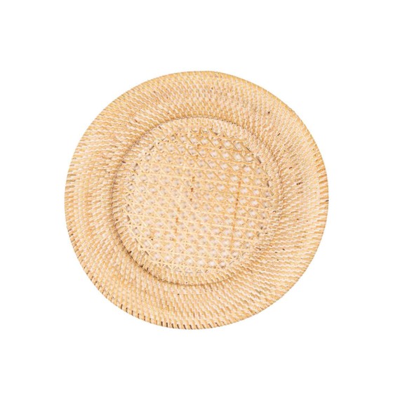 Сервировочная салфетка TISECO 9594WHITE UNDERPLATE RATTAN ROUND 22-32CM 
