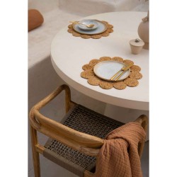 Сервировочная салфетка TISECO 9628 JUT NATURAL ROUND FLORAL 37CM 