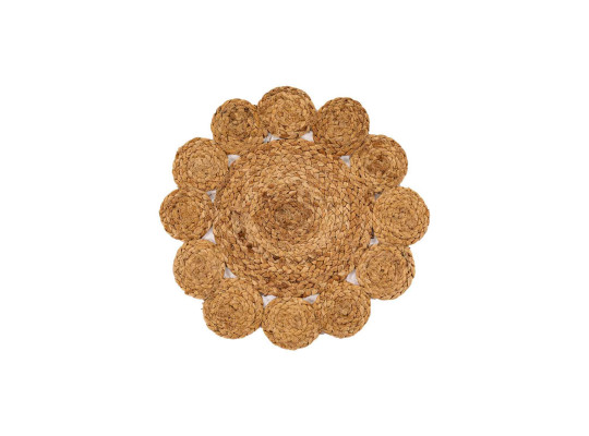 Table runner TISECO 9628 JUT NATURAL ROUND FLORAL 37CM 
