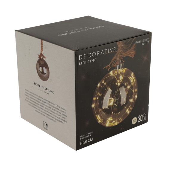 Новогодные декоративные аксессуары KOOPMAN BALL HANGING DECORATION LED 20 (223881) (AAB200260)
