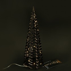 Ամանորյա դեկորատիվ առարկաներ KOOPMAN CONE 40CM BLACK MICRO LED (AMZ112600)