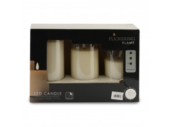 Свеча KOOPMAN LED CANDLE SET OF 3PCS IVORY (175531) (AWL100230)