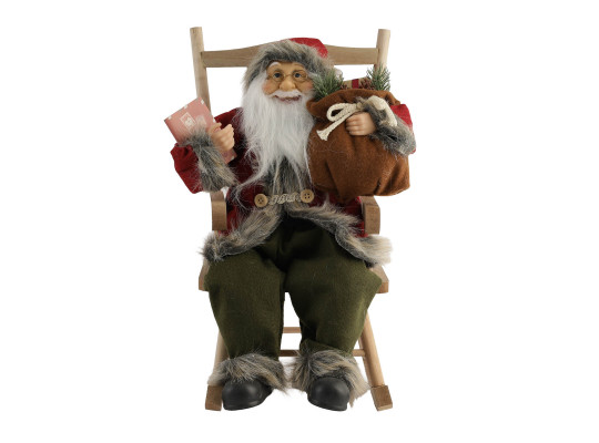 Новогодные декоративные аксессуары KOOPMAN SANTA 45CM BROWN ROCKING CHAIR (627542) (ASK007120)
