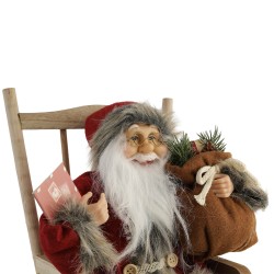 Ամանորյա դեկորատիվ առարկաներ KOOPMAN SANTA 45CM BROWN ROCKING CHAIR (627542) (ASK007120)