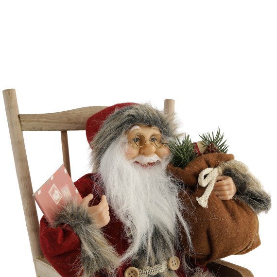 Новогодные декоративные аксессуары KOOPMAN SANTA 45CM BROWN ROCKING CHAIR (627542) (ASK007120)