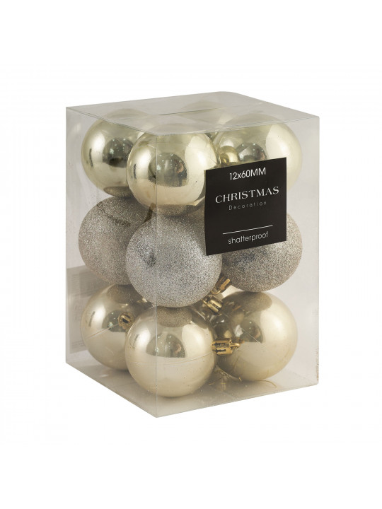 Ամանորյա դեկորատիվ առարկաներ KOOPMAN XMAS BALL 12X60MM CREAM (193092) (AVS100650)