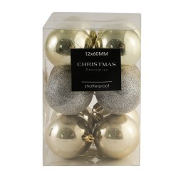 N/y decorate objects KOOPMAN XMAS BALL 12X60MM CREAM (193092) (AVS100650)