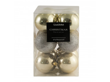 Ամանորյա դեկորատիվ առարկաներ KOOPMAN XMAS BALL 12X60MM CREAM (193092) (AVS100650)