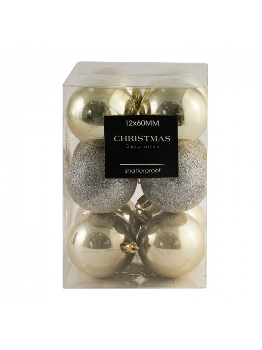 Ամանորյա դեկորատիվ առարկաներ KOOPMAN XMAS BALL 12X60MM CREAM (193092) (AVS100650)