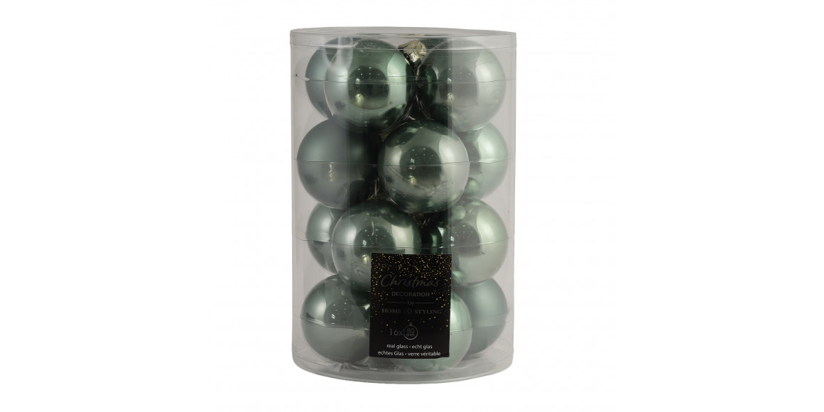 N/y decorate objects KOOPMAN XMAS BALL 80MM S16 GREEN (197441) (ARB105120)