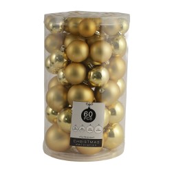 Ամանորյա դեկորատիվ առարկաներ KOOPMAN XMAS BALL SET 60PCS GOLD (697163) (ACS300400)