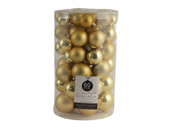 Новогодные декоративные аксессуары KOOPMAN XMAS BALL SET 60PCS GOLD (697163) (ACS300400)