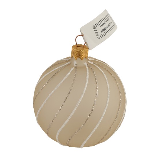 N/y decorate objects KOOPMAN XMASBALL WITH SWIRLS 80MM 3ASS (269681) (AVG120160)