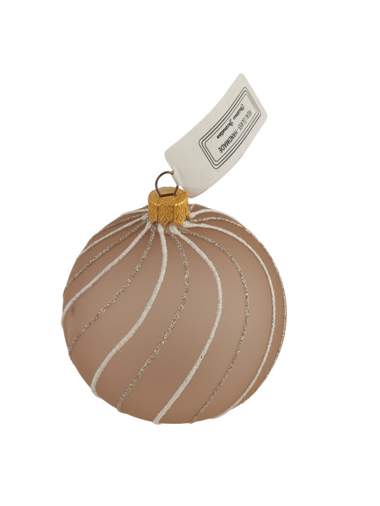 N/y decorate objects KOOPMAN XMASBALL WITH SWIRLS 80MM 3ASS (269681) (AVG120160)