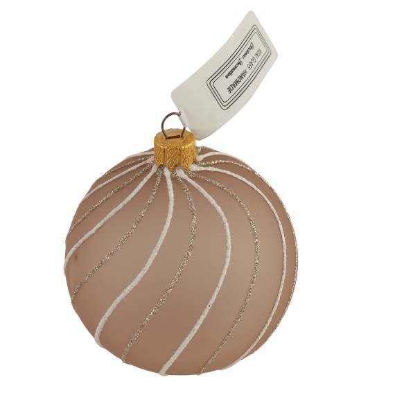 N/y decorate objects KOOPMAN XMASBALL WITH SWIRLS 80MM 3ASS (269681) (AVG120160)