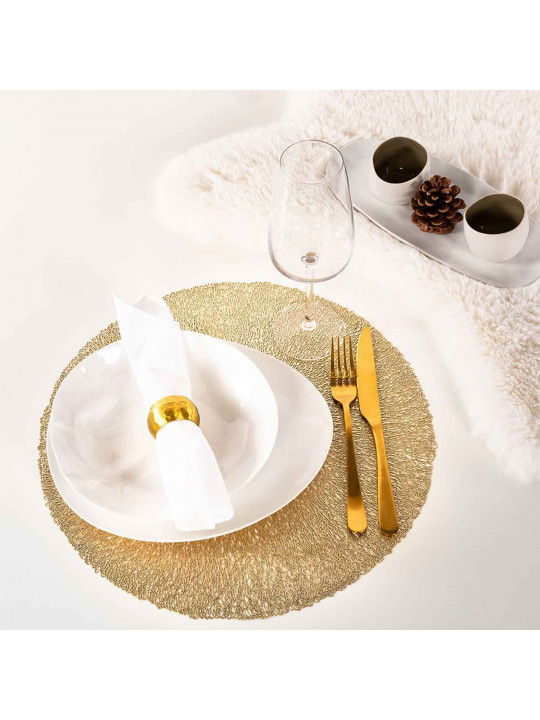 Սպասքի տակդիր TISECO ZZ0534GOLD CAPELINNI  ROUND 38CM 