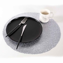 Сервировочная салфетка TISECO ZZ0534SILVER CAPELINNI  ROUND 38CM 