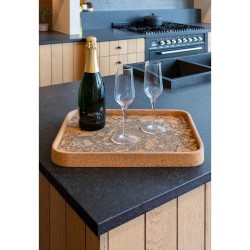 Tray TISECO ZZ0576COAL/1102 QUERCO CORK RECTANGLE 42x32CM 