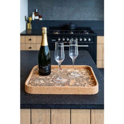 Tray TISECO ZZ0576EARTH/3106 QUERCO CORK RECTANGLE 42x32CM 
