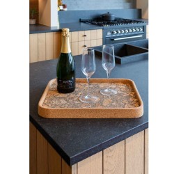Tray TISECO ZZ0576ROCK/1108 QUERCO CORK RECTANGLE 42x32CM 