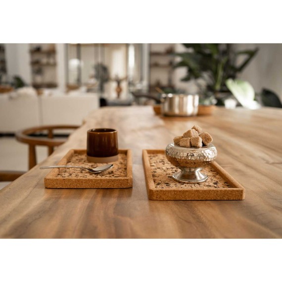 Tray TISECO ZZ0579EARTH/3106 QUERCO CORK RECTANGLE 22.5x14.5CM 