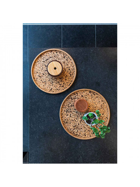 Սկուտեղ TISECO ZZ0583COAL/1102 QUERCO CORK ROUND 40CM 