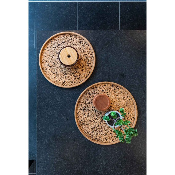 Поднос TISECO ZZ0583COAL/1102 QUERCO CORK ROUND 40CM 