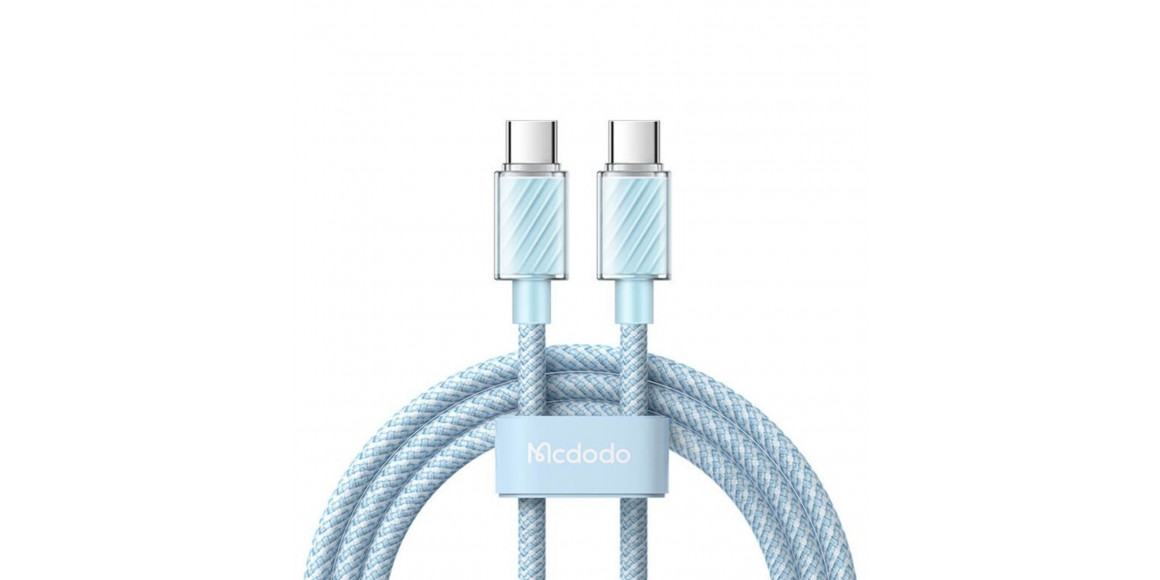 Cable MCDODO 100W Type-C to C Transparent Data Cable 1.2m (Blue) (CA-3671)