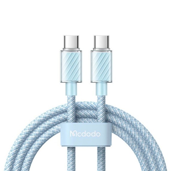 Cable MCDODO 100W Type-C to C Transparent Data Cable 1.2m (Blue) (CA-3671)