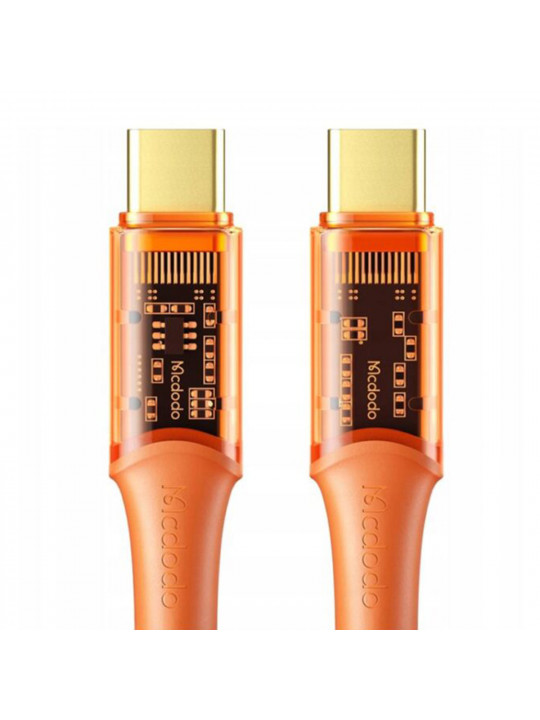 Кабель MCDODO 100W Type-C to C Transparent Data Cable 1.2m (Orange) (CA-2111)