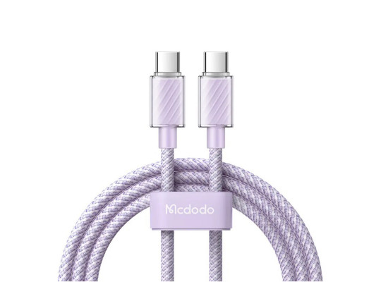 Մալուխ MCDODO 100W Type-C to C Transparent Data Cable 1.2m (Purple) (CA-3672)