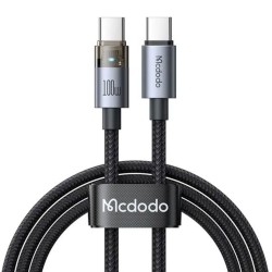 Մալուխ MCDODO 100W USB-C to C Transparent Cable with Light 1.2m (Black) (CA-5580)