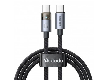 Кабель MCDODO 100W USB-C to C Transparent Cable with Light 1.2m (Black) (CA-5580)