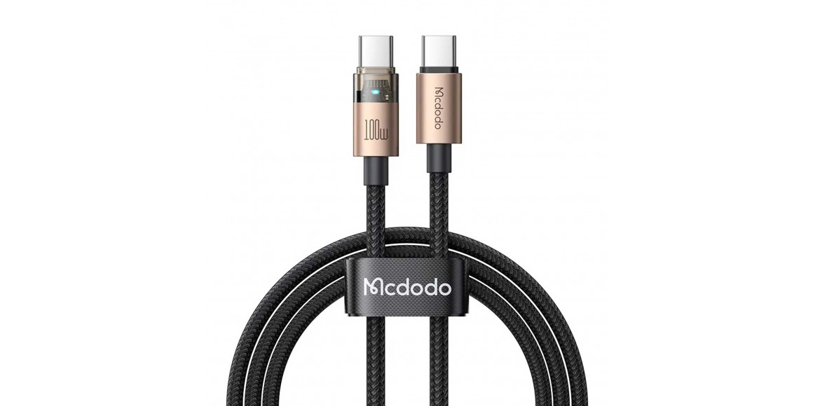 Кабель MCDODO 100W USB-C to C Transparent Cable with Light 1.2m (Desert Gold) (CA-5581)