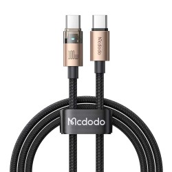 Մալուխ MCDODO 100W USB-C to C Transparent Cable with Light 1.2m (Desert Gold) (CA-5581)