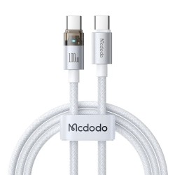 Մալուխ MCDODO 100W USB-C to C Transparent Cable with Light 1.2m (White) (CA-5582)