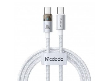 Մալուխ MCDODO 100W USB-C to C Transparent Cable with Light 1.2m (White) (CA-5582)
