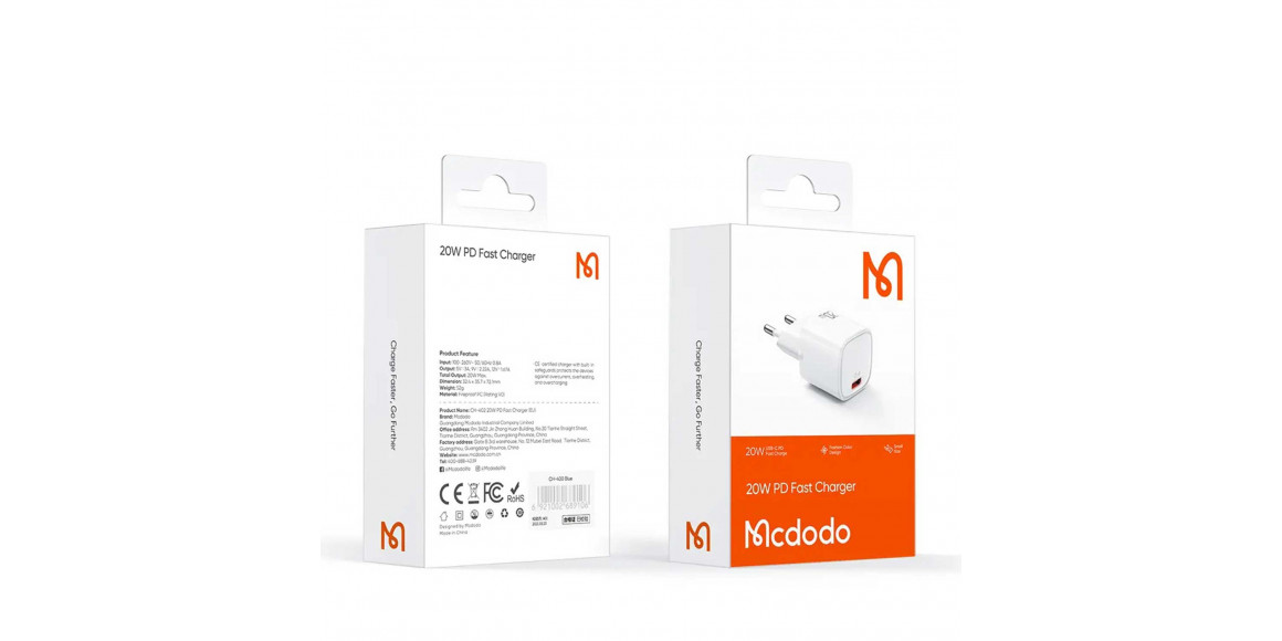 Հոսանքի ադապտոր MCDODO 20W 1C Fast Charger (White) (CH-4020)