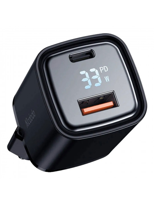 Power adapter MCDODO 33W 1C + 1A Digital Display Fast Charger (Black) (CH-1701)