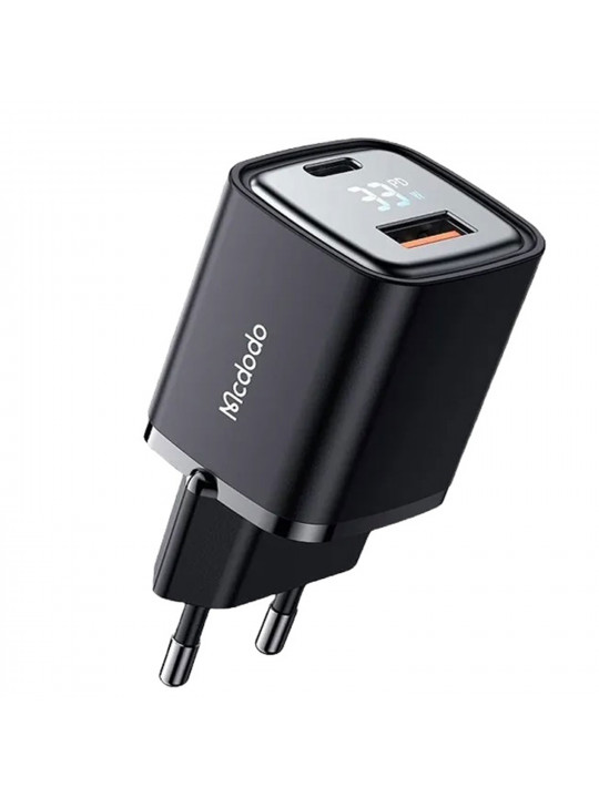 Power adapter MCDODO 33W 1C + 1A Digital Display Fast Charger (Black) (CH-1701)