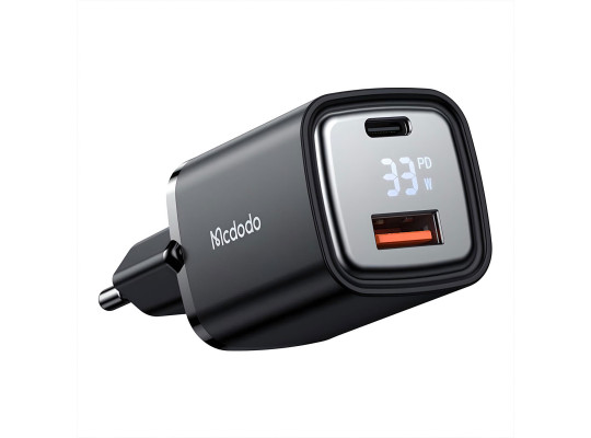Հոսանքի ադապտոր MCDODO 33W 1C + 1A Digital Display Fast Charger (Black) (CH-1701)