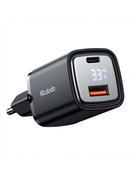 Power adapter MCDODO 33W 1C + 1A Digital Display Fast Charger (Black) (CH-1701)